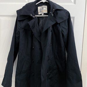 London Fog Women's Heritage Short Trench, Black, Small